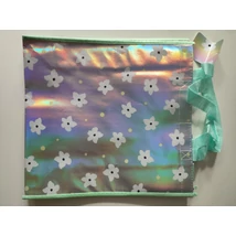 Fehér Virágos hologramos bevásárló szatyor 34cm x 34cm