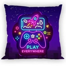 NEon Gamer párnahuzat 40*40 cm