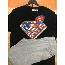 DC Superman fekete/rövid Pizsama M méret