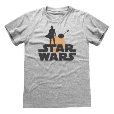 Star Wars Mandalorian Silhouette póló L méret 