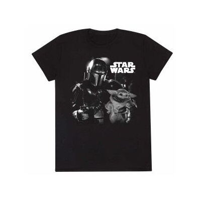 Star Wars The Mandalorian Fekete-fehér együtt póló
