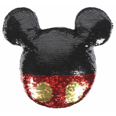 Disney Mickey átfordítható flitteres formapárna 30cm