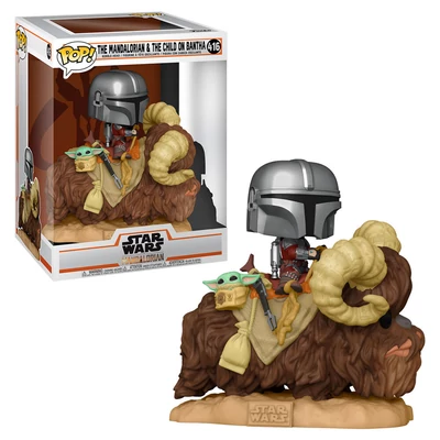 POP! Star Wars Mandalorian Mando on Bantha with Child in Bag 416